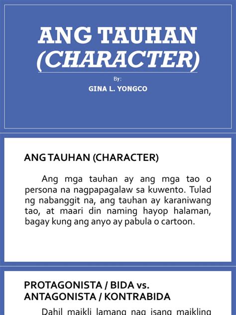 Uri ng tauhan Flashcards .